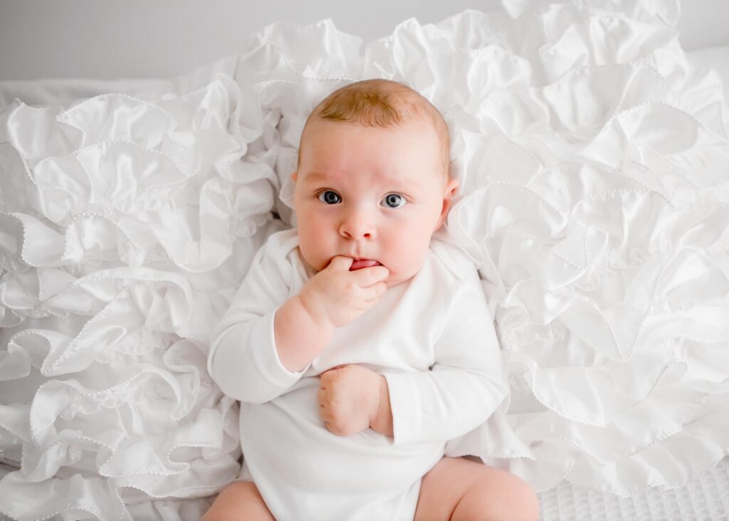 all white baby photo